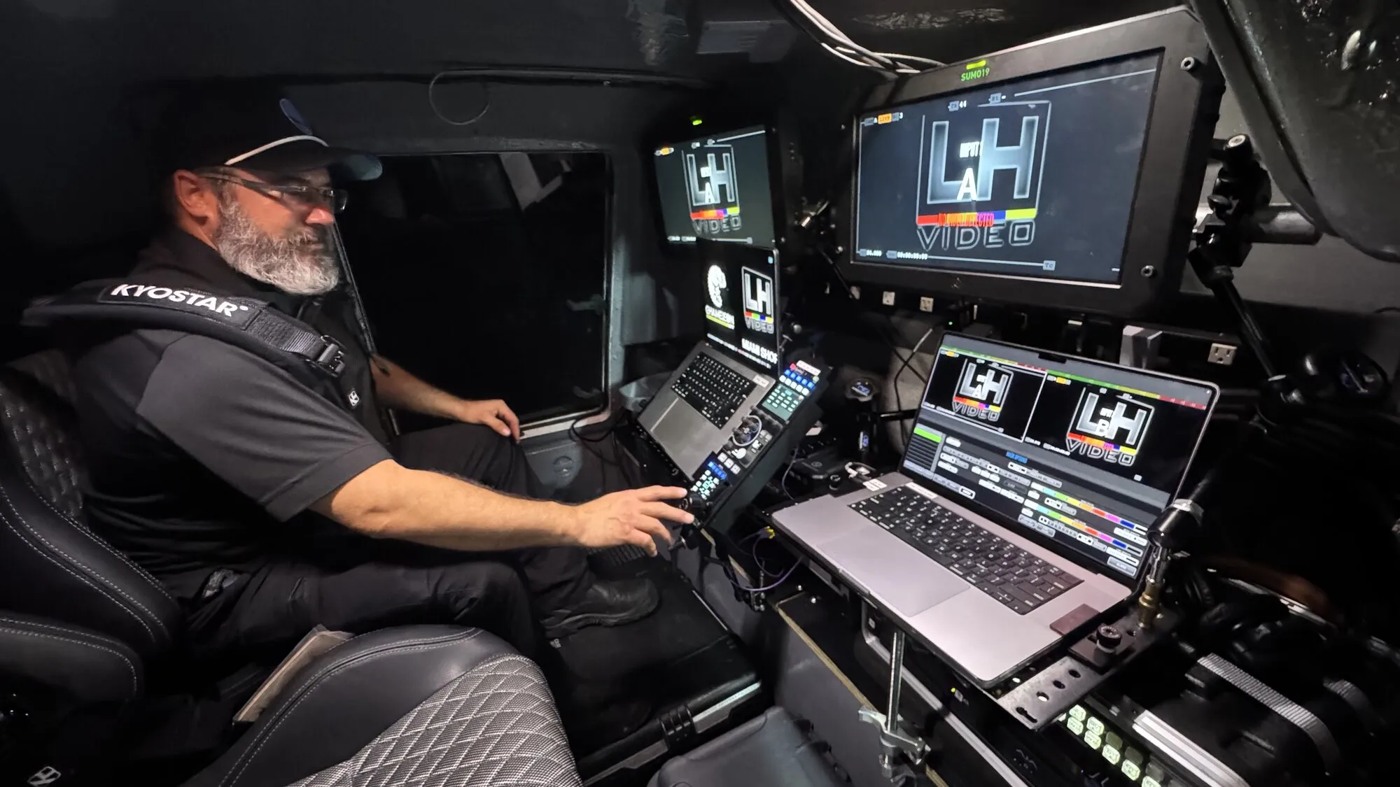 DIT operator at the LH Video console inside the Basilisk's climate-controlled dark room